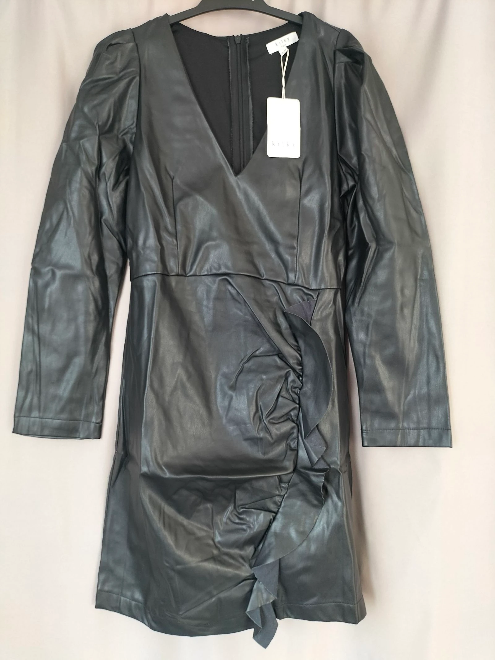 Black Faux Leather Dress S/M | Kilky | New – photo 2